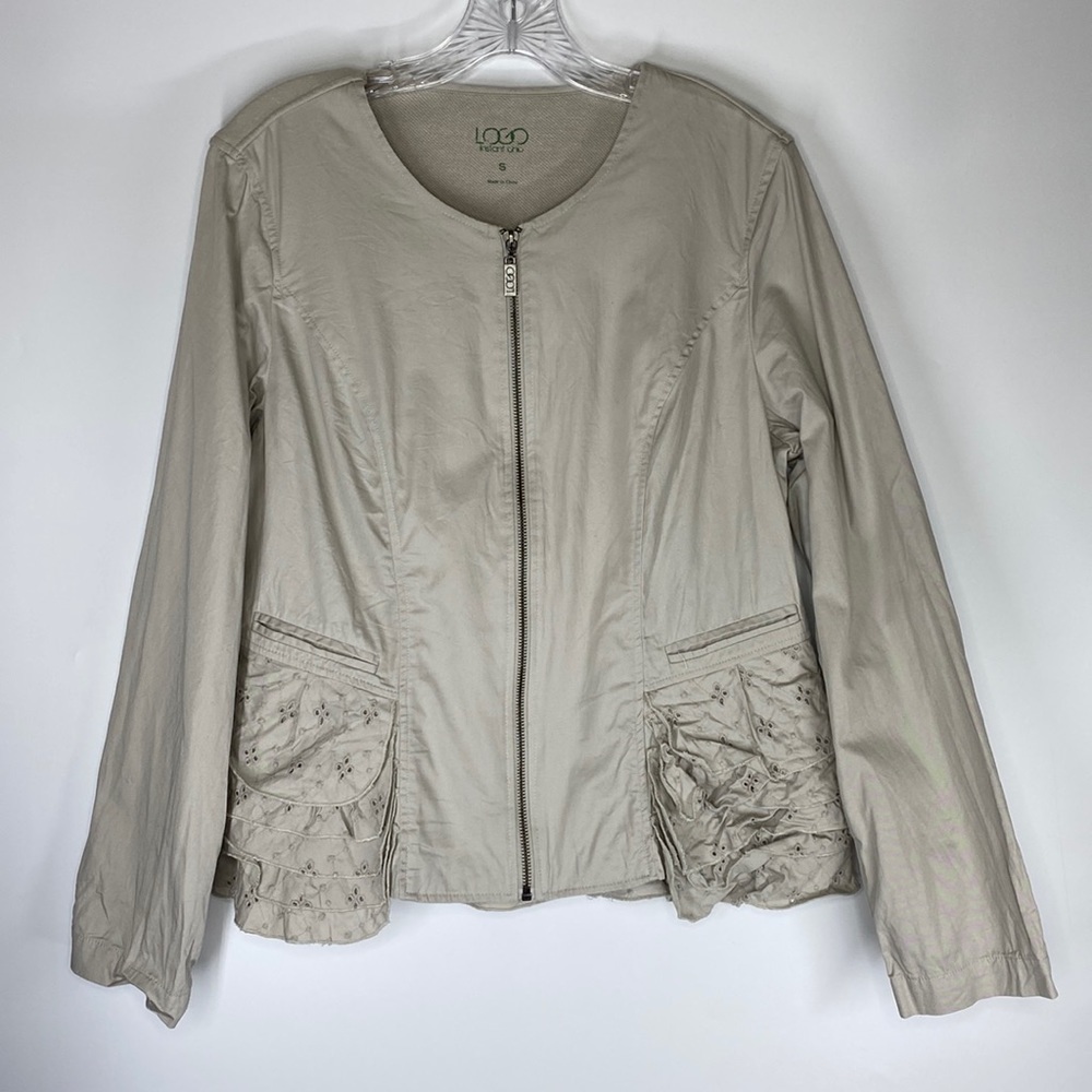 Logo By Lori Goldstein Instant Chic Peplum Jacket Size Small
